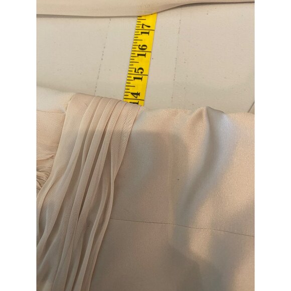Davids Bridal Dress 40" Long Ivory Halter Neck Satin Gown Ties at Waist Size 4 - Picture 6 of 7